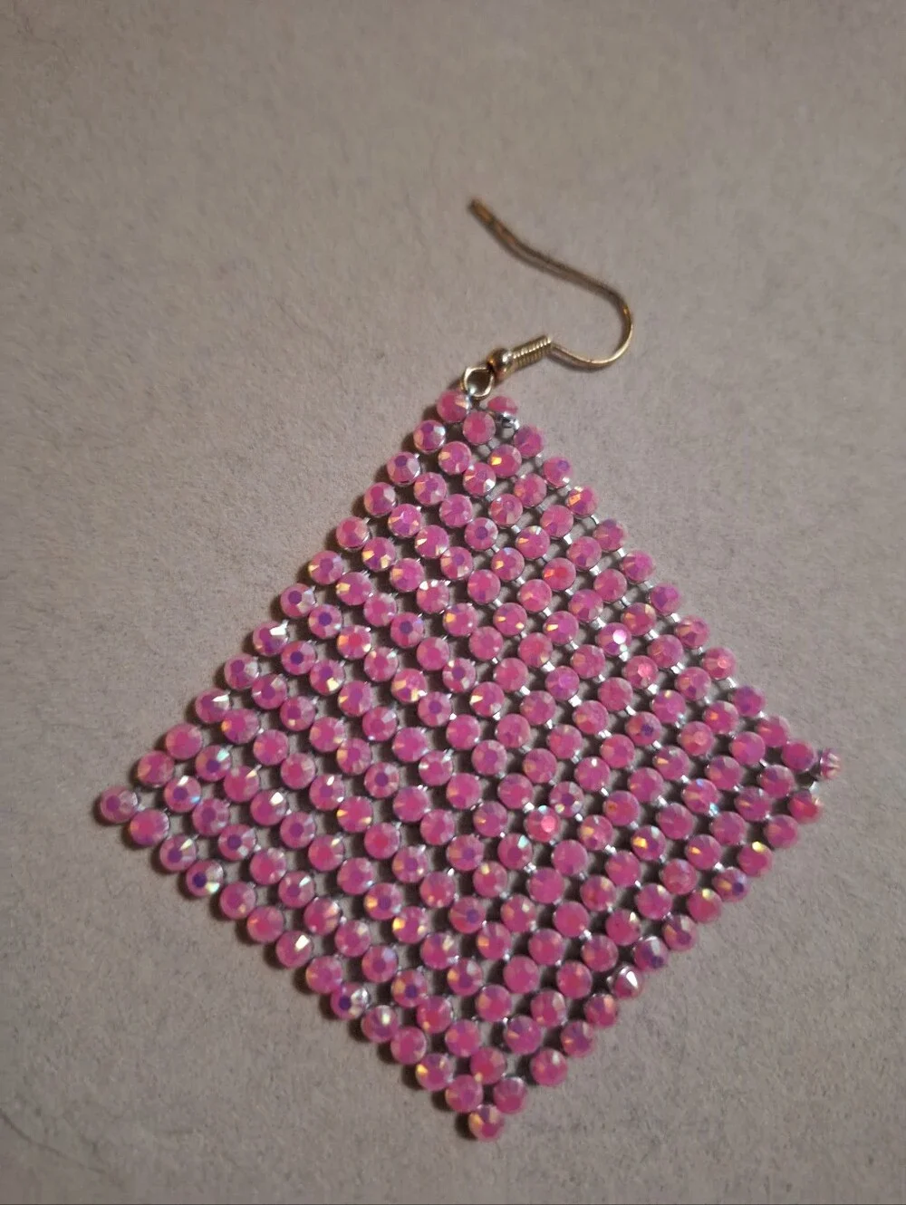Pink Mesh Drop Earrings